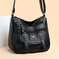 Sac mère en cuir souple, sac à bandoulière de grande capacité à la mode pour femmes 1