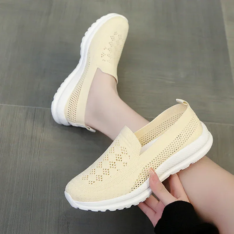 

Women Flats Sport Shoes Mesh Sneakers 2024 Spring Walking Casual Loafers Shoes Fashion New Breathable Running Zapatillas Ladies