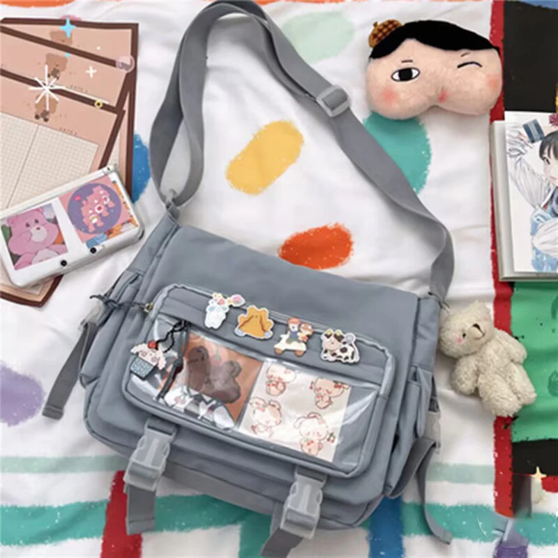 Japanese Style Kawaii Itabag for Dolls Large Handbags New Nylon School Bags for Teenage Girls Tote Shoulder Bag JK Crossbody Bag