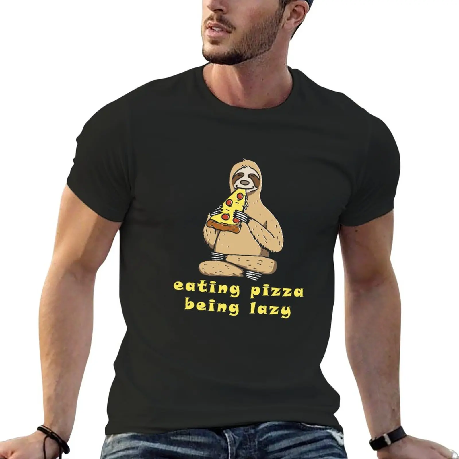 

New Kopie von Pizza Lover Sloth T-Shirt Anime t-shirt sweat shirt Aesthetic clothing heavy weight t shirts for men