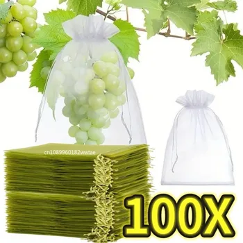 1-100pcs Fragola Uva Frutta Coltiva Borse Rete Maglia Verdura Pianta Borse di Protezione Per Il Controllo Dei Parassiti Anti-Uccello Attrezzi Da Giardino 1