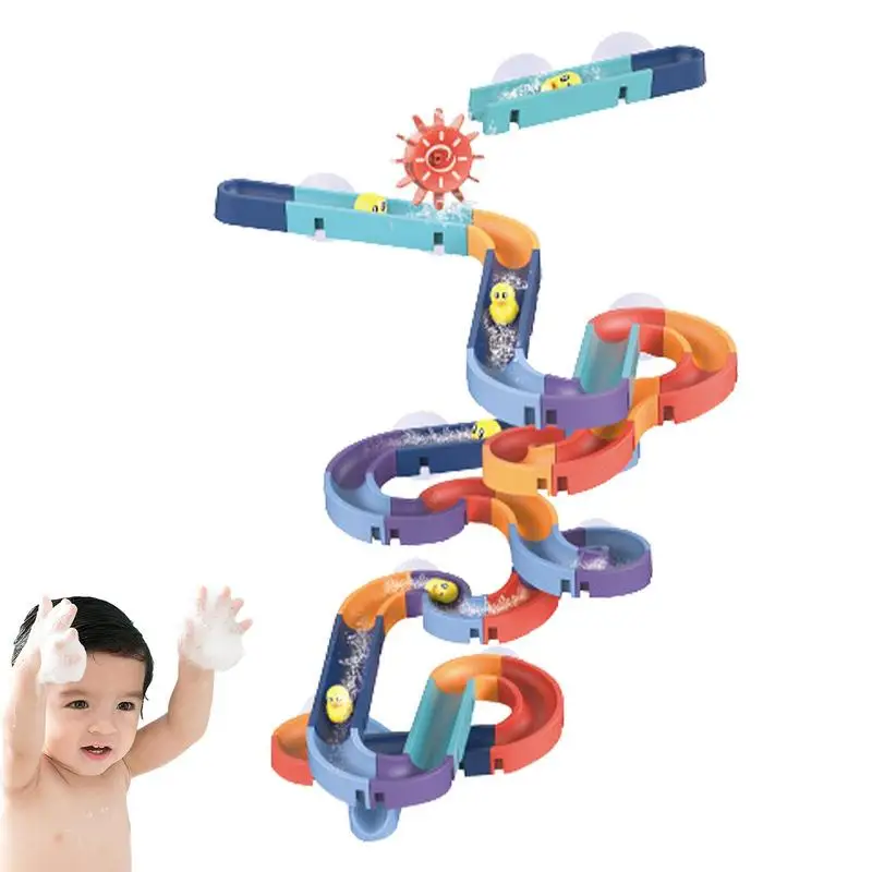 

Bath Toys Water Balls Tracks Bathtub Toys Slide Construction With Mini Duck Toys Slide Shower Tracks Water Toys Gifts For Boys