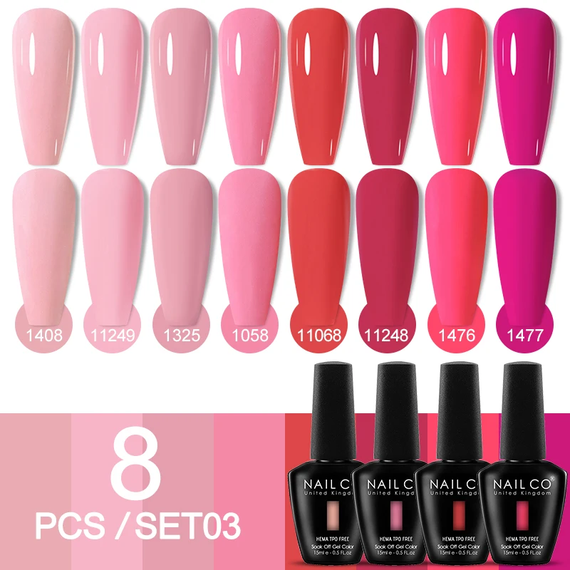 Deluxe 8-Piece Gel Nail Polish Set for Professional DIY Manicures