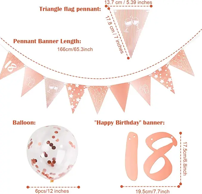 Birthday Decoration Banner Bright Confetti Thicken Streamer Funny Clear Latex Balloons Exquisite Appearance  Type 1