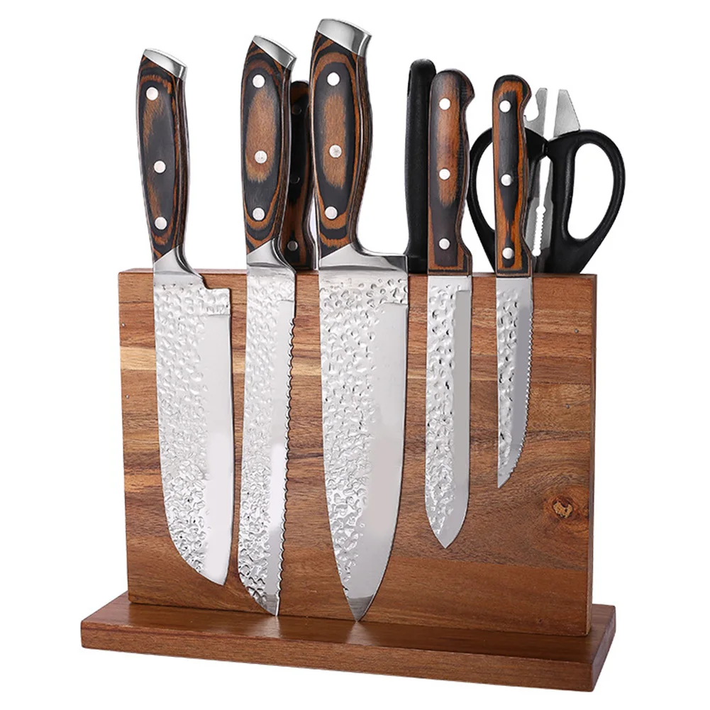 Knive Display Rack Magnetic Wooden Knife Holder Double-Sided Universal Knife Stand Knife ...