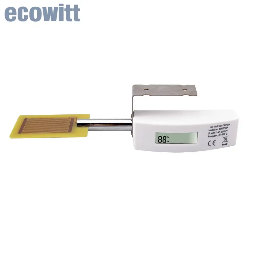 Soil moisture sensor Ecowitt WN35 Leaf Surface Moisture on Foliage Sensor with LCD Display Leaf Wetness Sensor Up to 8-channel Supported
