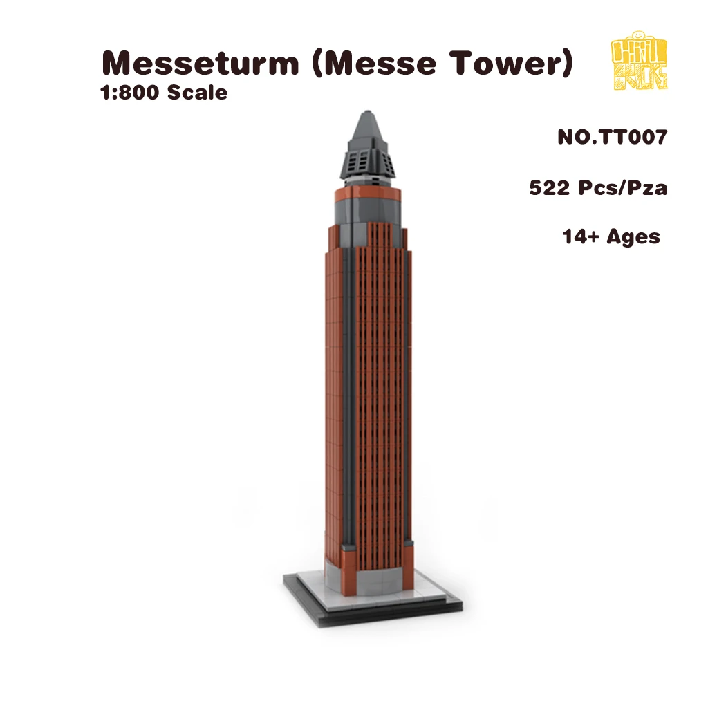 

MOC TT007 Messeturm 1:800 Scale Model With PDF Drawings Building Blocks Bricks DIY Toys Birthday Christmas Gifts