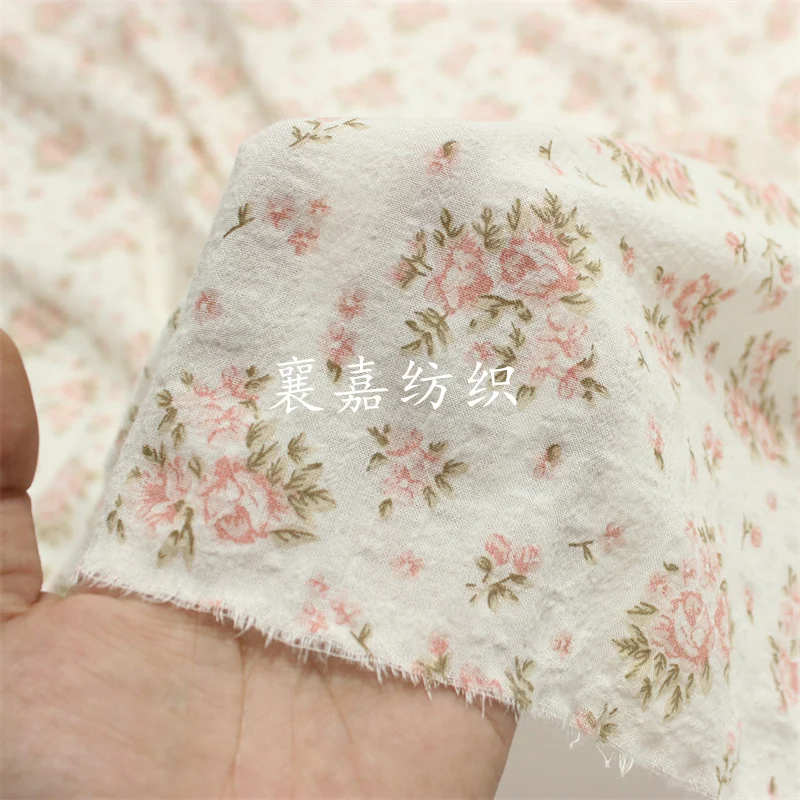 140x50cm 얇은 면 혼합 직물, 부드럽고 통기성이 좋은 작은 꽃무늬 아동복 천 만들기