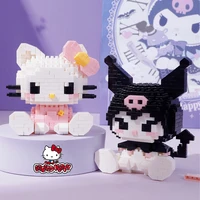 Hello Kitty Building Block Assembled Toys Decorative Ornament Sanrio Anime Figure Kuromi Model My Melody Children's Puzzle Gift 1