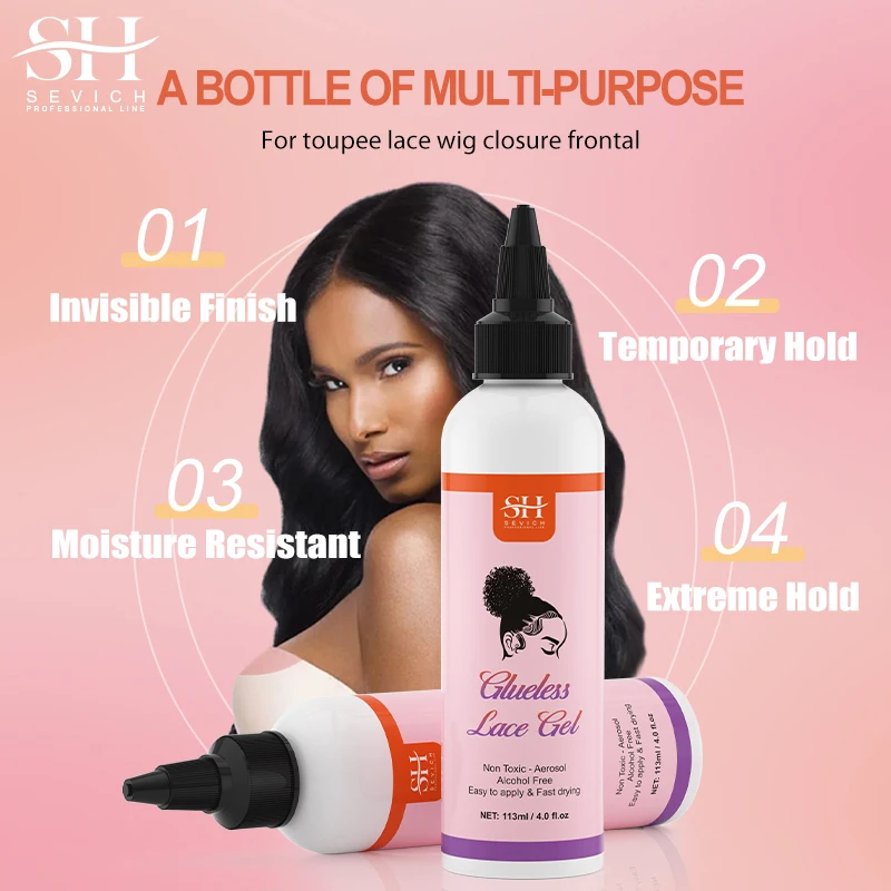 Lace Glue Gel Strong Hold Liquid Glue Gel Invisible Wig Adhesive Clear Edge  Control Styling Gel For Baby Hair Wigs Frontal