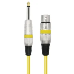 High-Quality 6.35mm TS to XLR Female Audio Cable - 3m (Yellow)