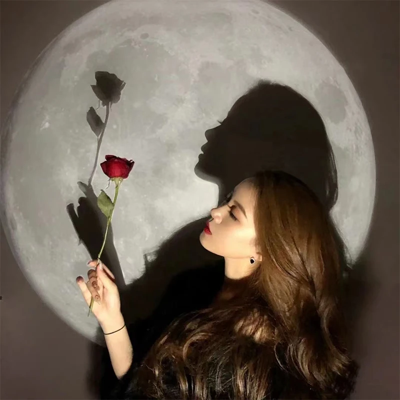 Moon Projection Lamp Background Projector Night Light Photo Prop Wall Lights Bedroom Decor