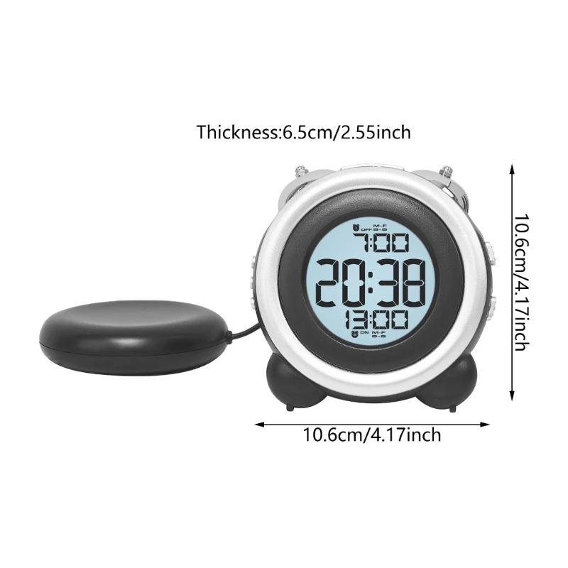 Digital Alarm Clock With Vibration Function Loud Vibrating with Backlight For Deep Sleepers And Deaf Individuals 6