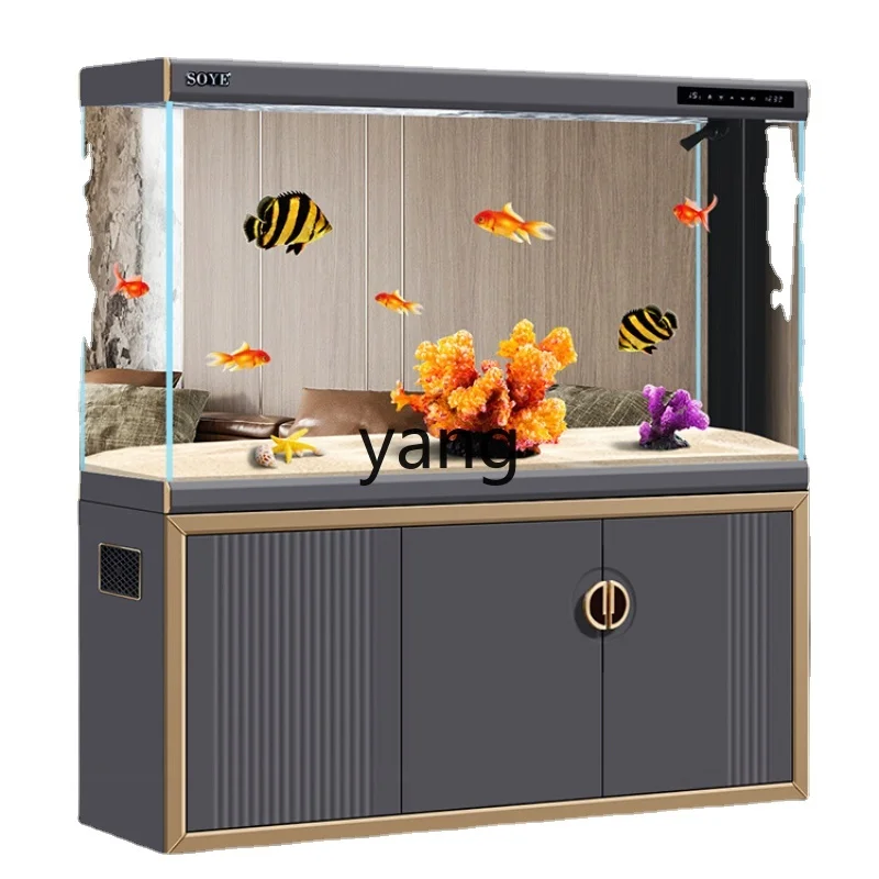 

LMM Living Room Large New Ecological Intelligence Aquarium Super White Bottom Filter Hallway Screen Home