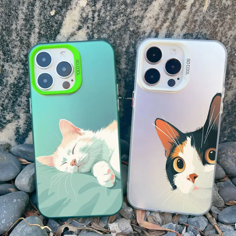 Naughty Kitten Lustige Katze Kunst Handyhülle für iPhone 16 14 15 Pro Max Plus 11 12 13 Mini Pro Max stoßfeste Laser-Rückseite Funda – Detail 11