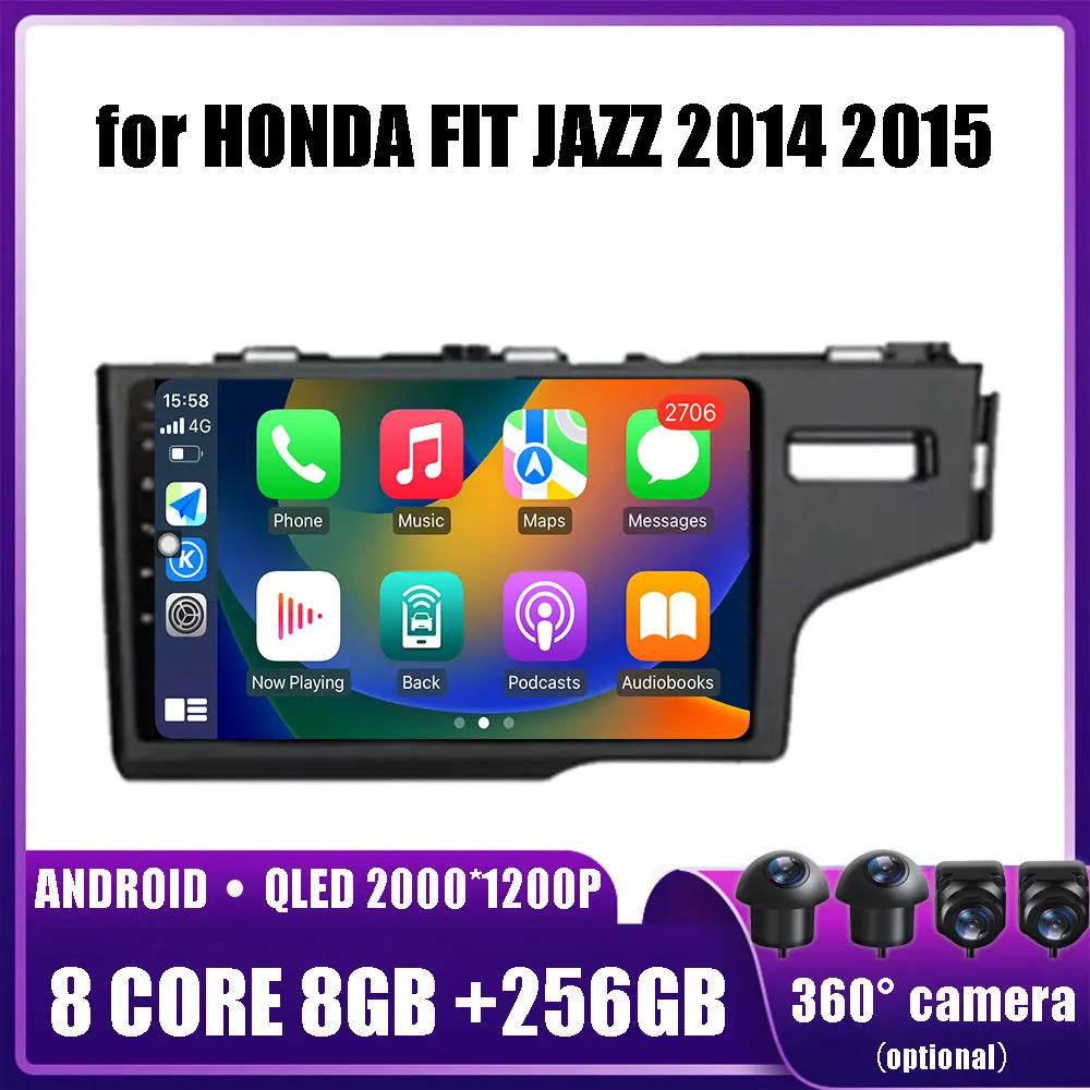 

Android 14 for HONDA FIT JAZZ 2014 2015 Car Multimedia Player Head Unit Stereo GPS Navigation BT WIFI 2 din 4G DSP DVD