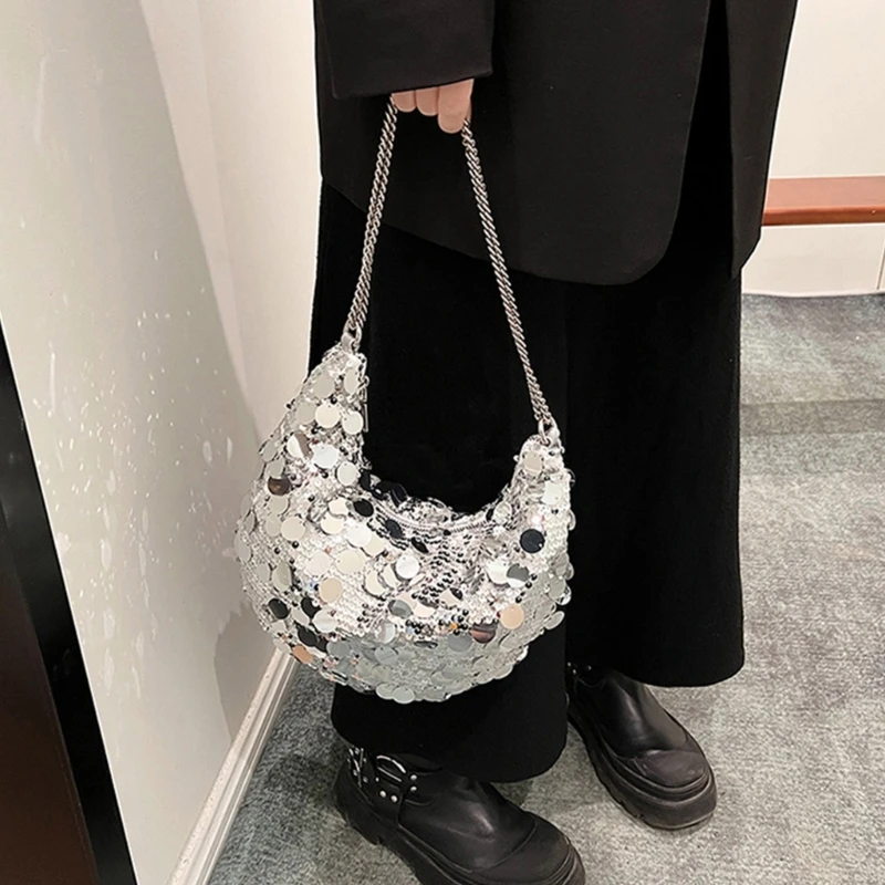 Trendy Shoulder Bag Evening Purse with Chain Strap Handbag Suitable for Weddings and Parties E74B