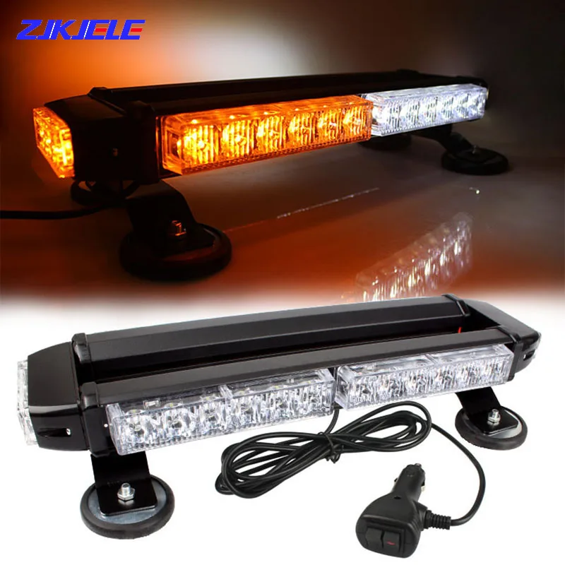 

Amber White 30 LED Traffic Signal Emergency Strobe Warning Flashing Lightbar Police Vehicle Car Lights Auto Roof Top Flash Lamp