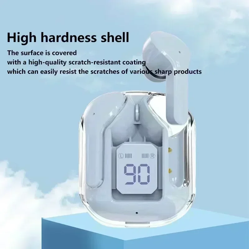 T2 Tws Wireless Bluetooth Headset Transparent Wireless Headphones Power Digital Display Stereo Sound Earphones for Smartphones 6