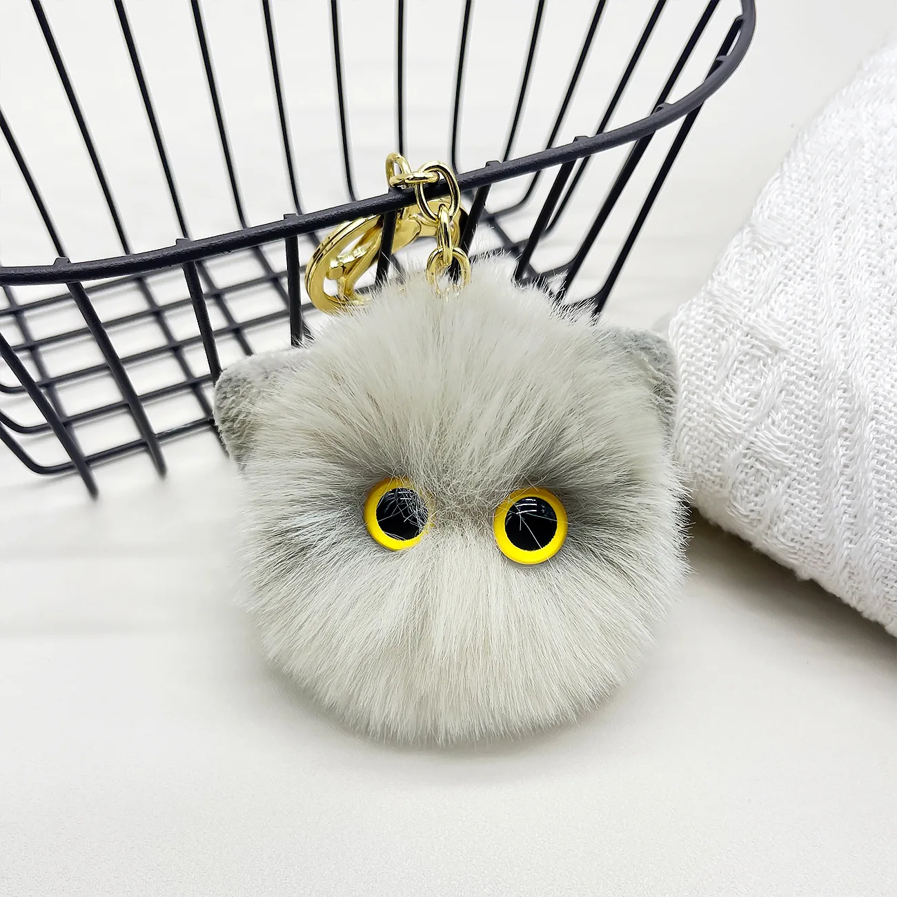 Plush Cat Keychain Cartoon Doll Toy Pendant Keyring For Women Girls Bag Ornament Car Key Chain Pendant