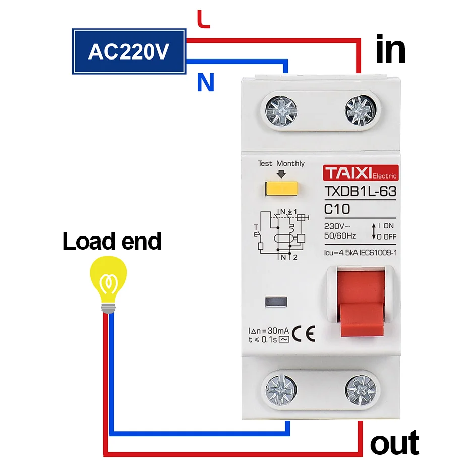 taixi disjuntor atual residual curto sobre 04