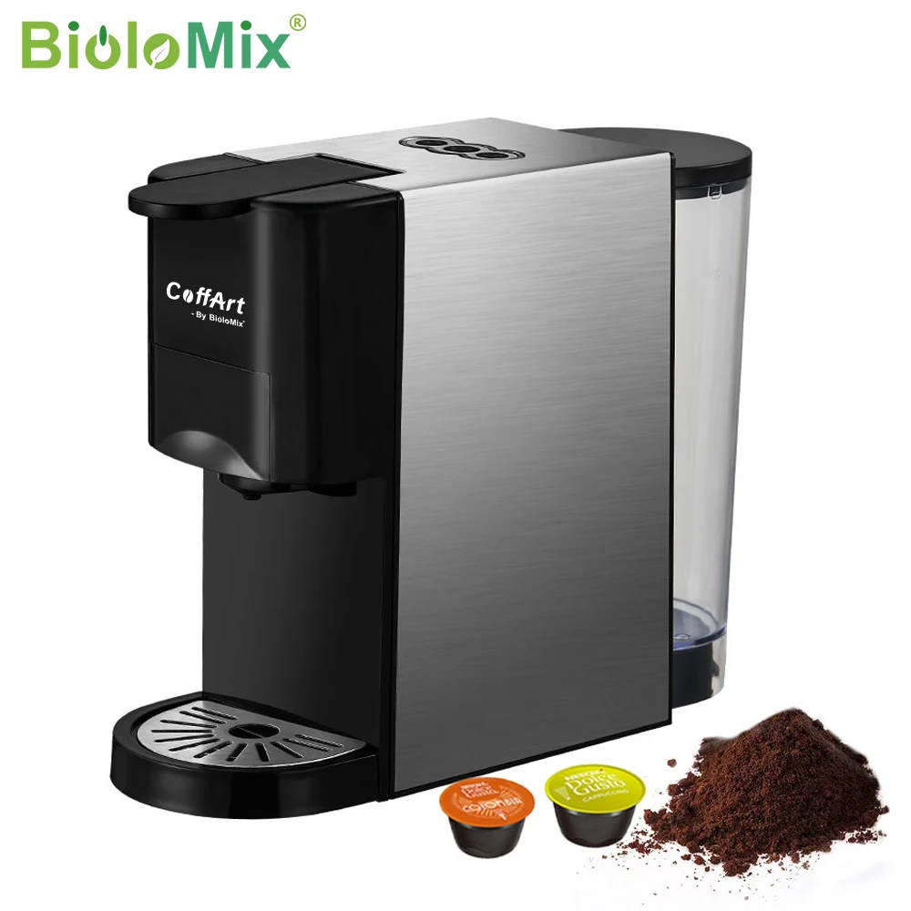 BioloMix 3 in 1 Espresso Coffee Machine 19Bar 1450W Multiple Capsule Coffee Maker Fit Nespresso,Dolce Gusto and Coffee Powder 19bar italian espresso coffee maker full automatic coffee machine commercial coffee machine