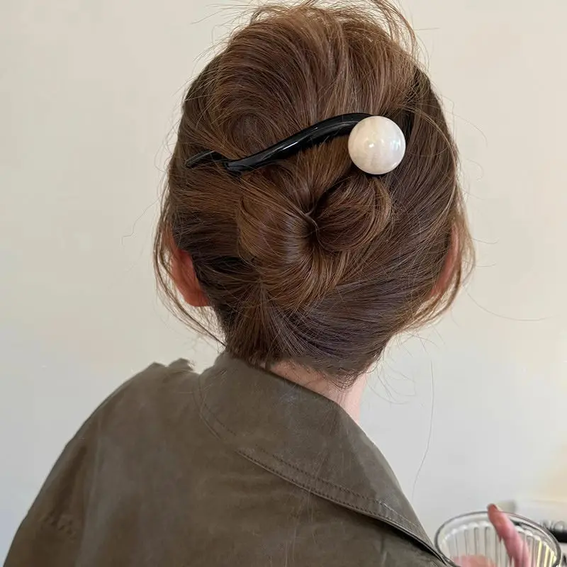 Vintage S-form Perlen Haarklammer Elegante Haar-accessoires_voghion.com