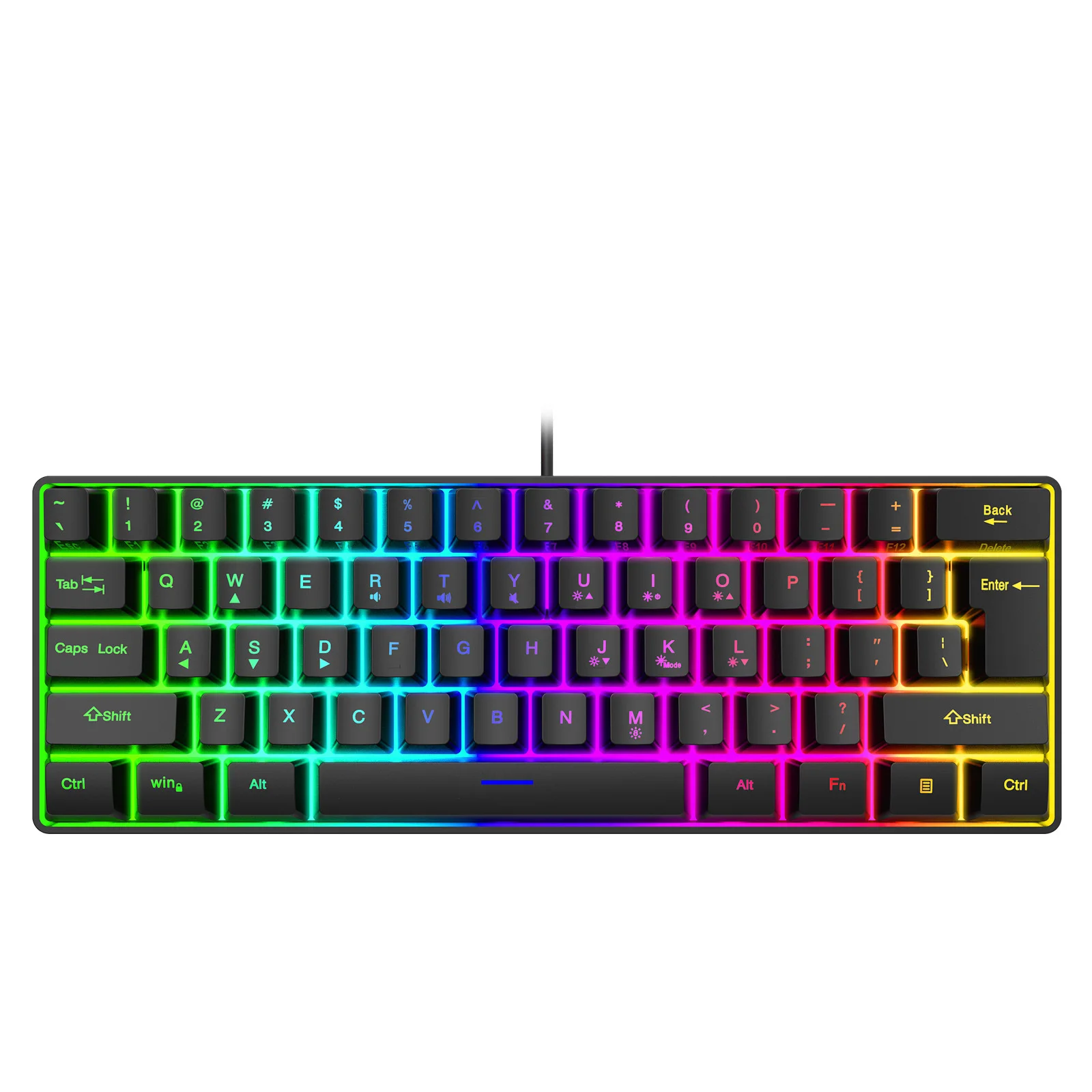 K401 Fashion 61 Keys Mini Wired Gaming Keyboard 60% Rgb Led Backlit Feeling  Mechanical Keyboard Gamer Ergonomic - AliExpress