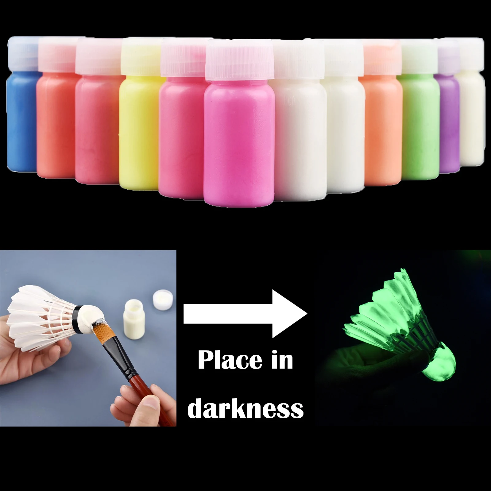 15g/Bottle Fluorescent Pigment Luminous Paint Epoxy Resin Pigment Glow In Dark Acrylic Paints Halloween DIY Party Resin Supplies luminous powder pigment luminous powder paint epoxy resin pigment acrylic paint pigment