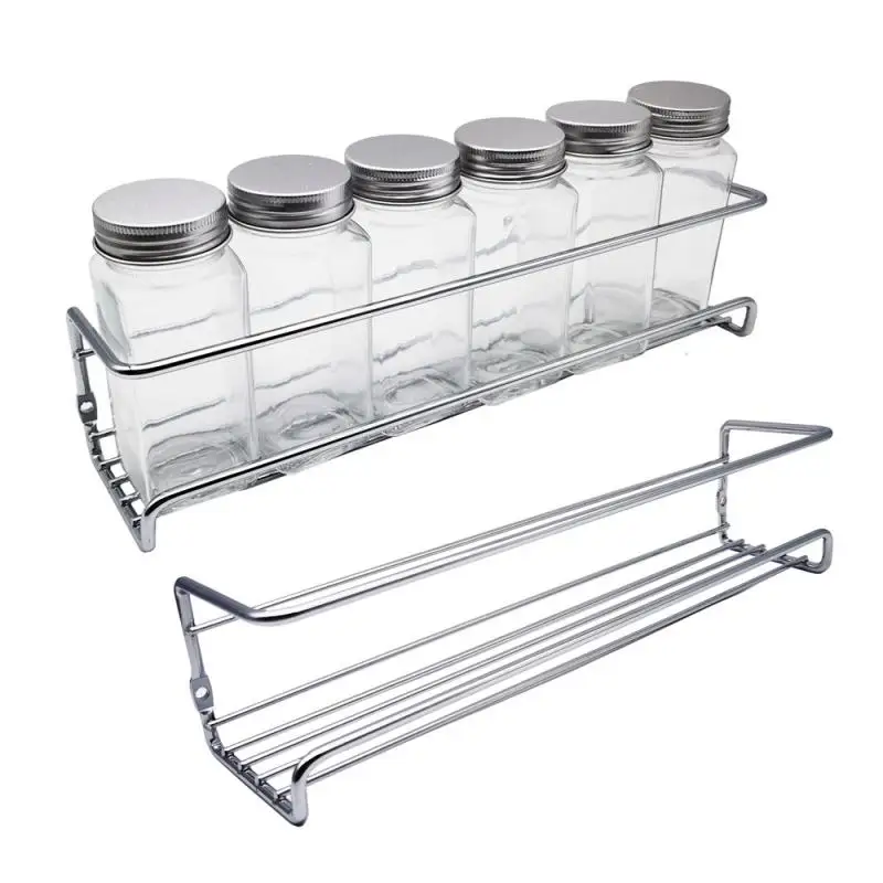 Punch-Free Wall-Mounted Black Gold Chrome Kitchenware Rack