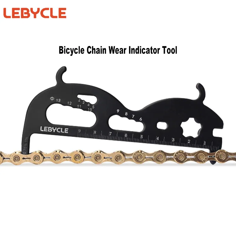 thumbnail interactive-video image 1 of Bike Chain Wear Indicator - Aluminum Alloy Chain Checker Tool For Bicycle Maintenance 1 of 12