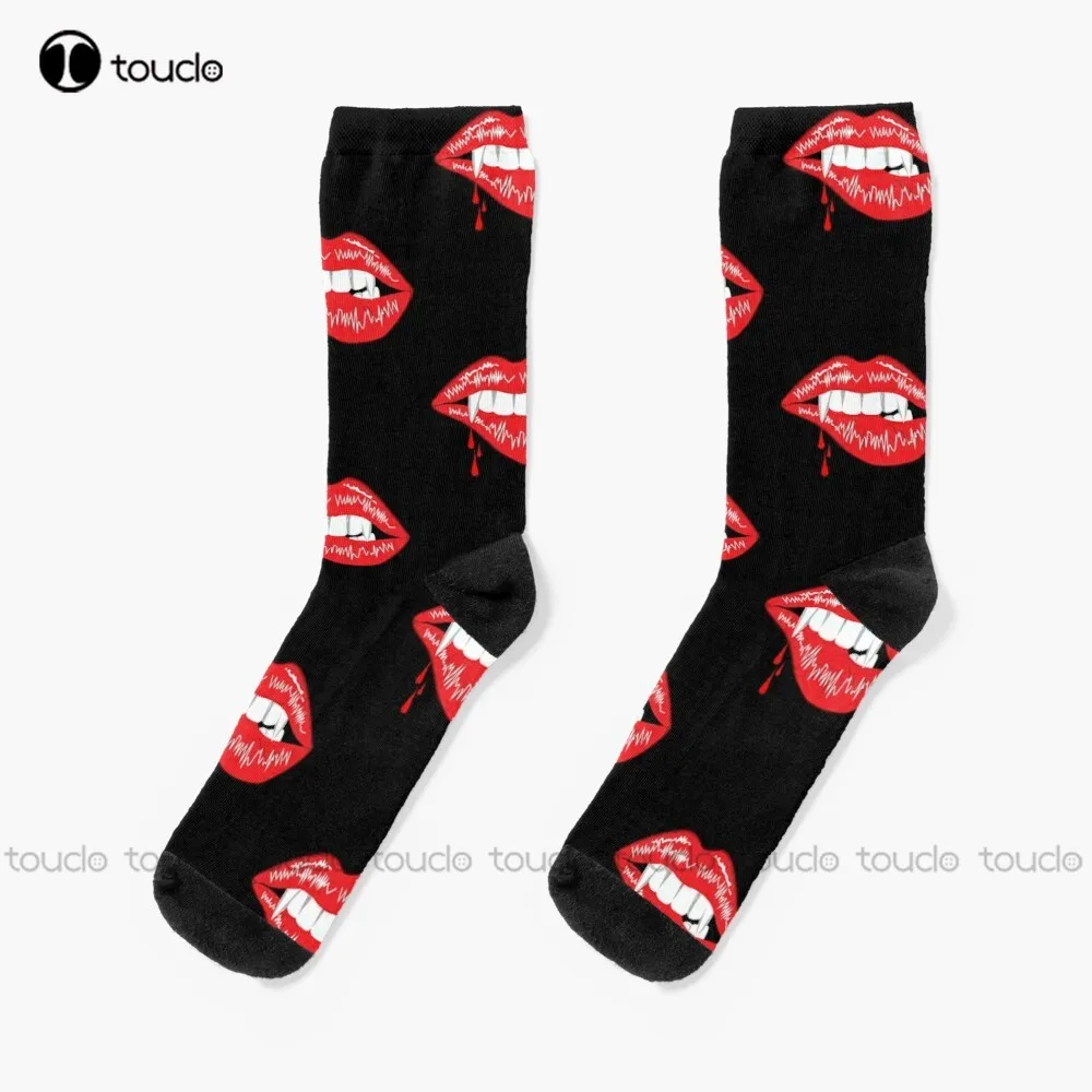 

Halloween Vampire Girl Costume Glamour Vampire Lips Socks Men'S Socks Christmas New Year Gift Creative Funny Socks New Popular