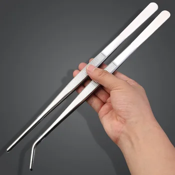 스테인리스 스틸 다기능 팔꿈치 족집게, 수족관 클립, 긴 집게, 의료용 집게, 집게 겸자, 애완 동물 먹이 도구, 미끄럼 방지