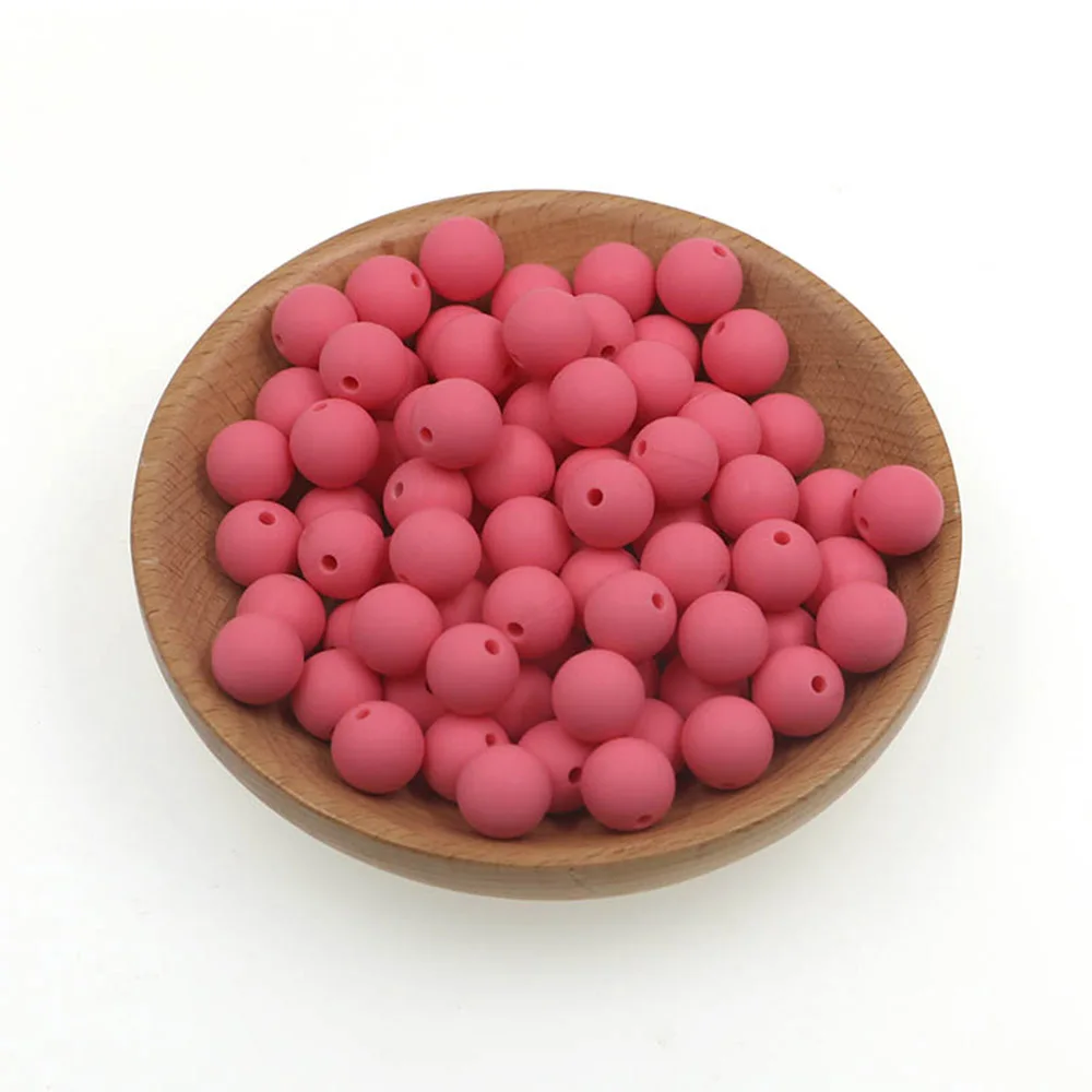 Silicone Round Beads for DIY Jewelry and Craft Projects - 20 Piece Set, 15mm