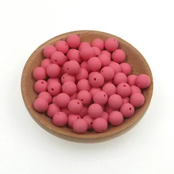 Silicone Round Beads for DIY Jewelry and Craft Projects - 20 Piece Set, 15mm (Sakura)