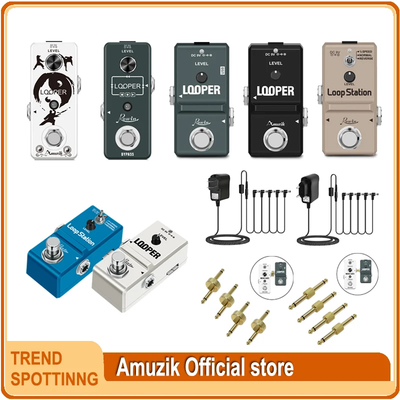 Rowin Guitar Mini Loop Station Pedal Looper Effect Pedali Per Chitarra Elettrica 10 Min Registrazione Overdub Illimitato 3 Modalità
