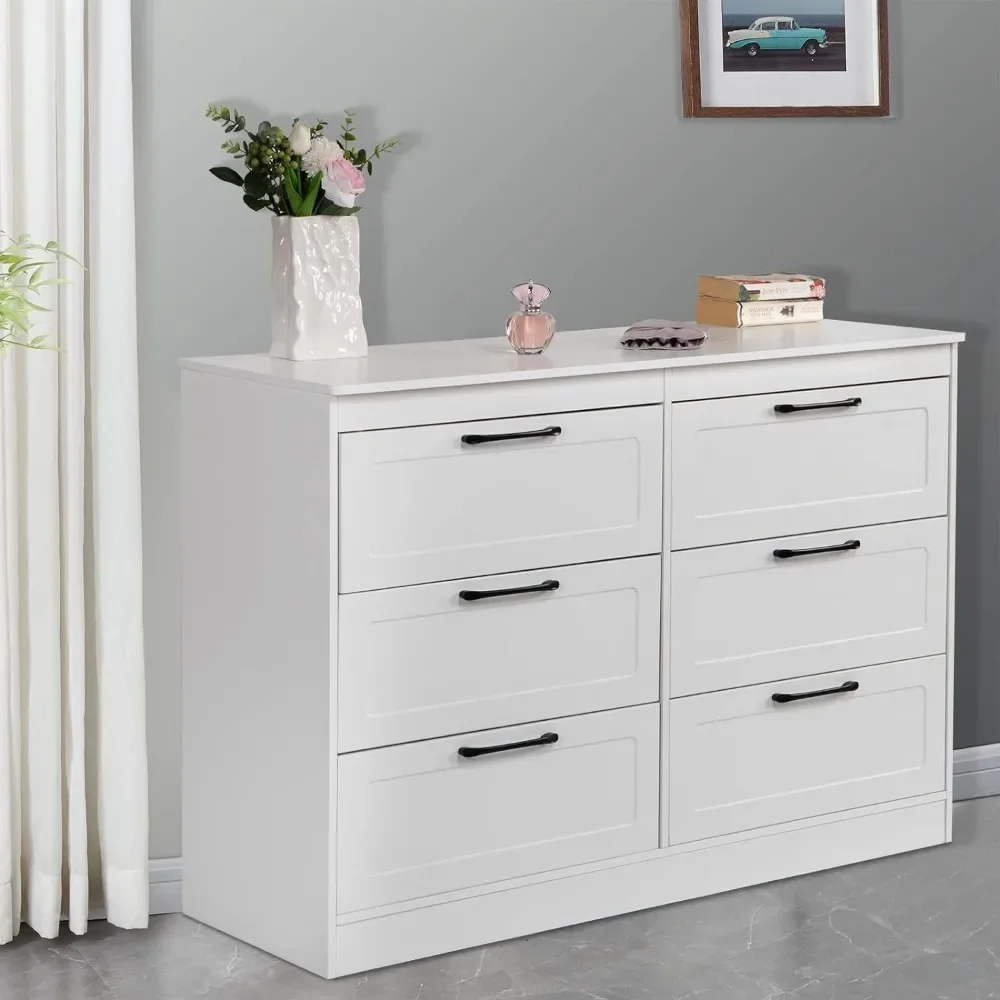 

Modern Dresser With 6 Drawers for Bedroom Entryway Furnitures Hallway Dressing Table Organizer Storage for Closet Room Furniture