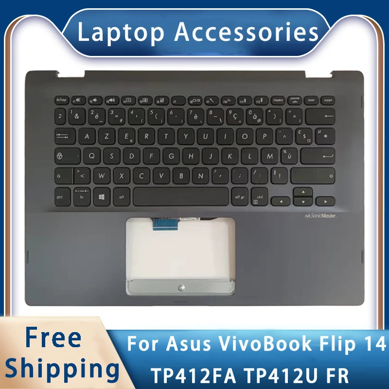 para Asus Vivobook Flip 14 Tp412fa Tp412u fr Replacemen Acessórios do Portátil Apoio de Mãos e Teclado Gery Novo