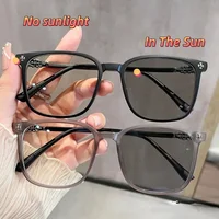 Metal Connect Frame Myopia Glasses -50 -75 -125 -175 Photochromic Eyeglass Lenses Business Glasses 1
