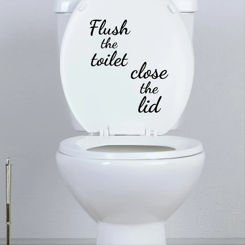 Funny Reusable Toilet Sticker Cleaning Tips Bathroom Removable Self Adhesive Stickers Home Decoration Wall Stickers