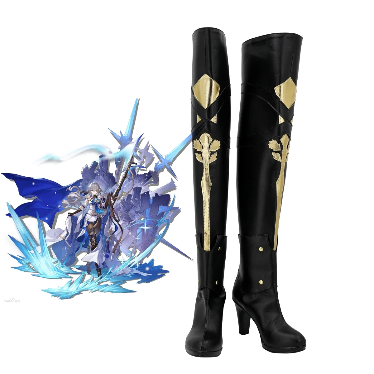 

Honkai Star Rail Bronya Cosplay Shoes Long Boots Custom Made Any Size