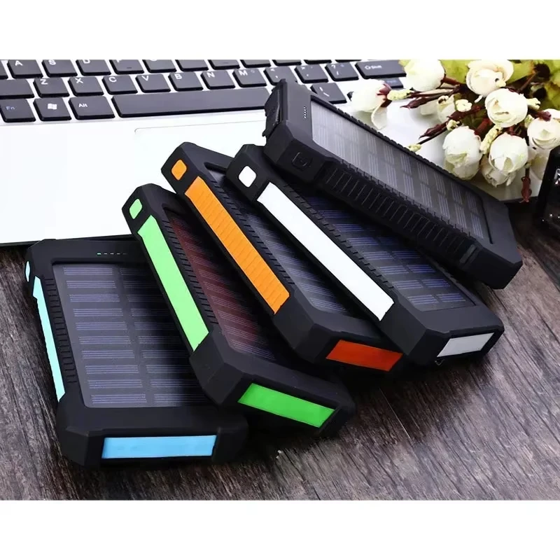 레노버 500000mAh 태양광 보조배터리 초고속 충전 야외용 휴대용 배터리 (아이폰, 삼성, 화웨이 호환)