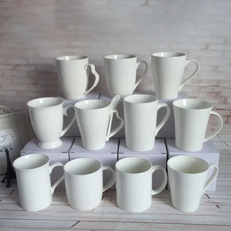 Coffee Blank Custom For Coated Oz Porcelain Wholesale With Handle Plain