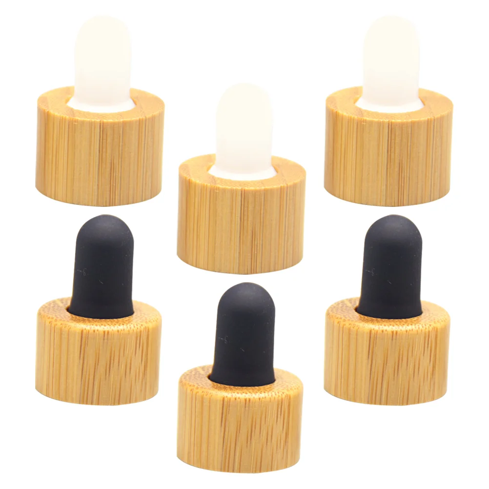 6pcs Makeup Bottles Caps Essential Oil Bottles Dropper Covers Dispenser Bottles Caps(without Tube)