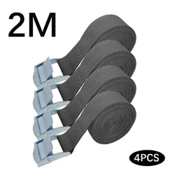 Heavy - Duty Metal Buckle Tie - Down Cargo Straps for Secure Luggage and Equipment (2MBlack 4Pcs)