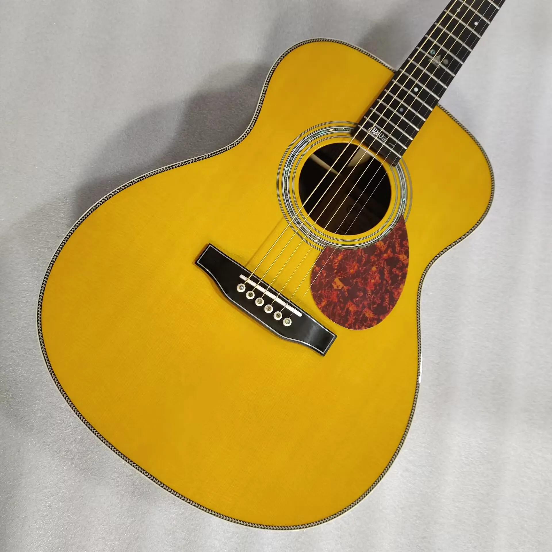 

All Solid Wood Acoustic Guitar, Custom Parlor, OM HANDMADE,OM28JM, Professional, Free Shipping