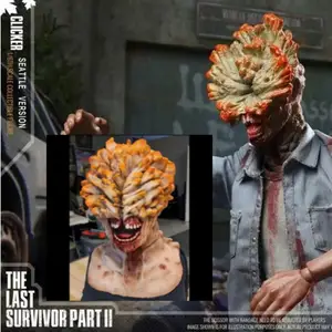 Cosplay The Last of US Clickers Spore Fungus Kids Mask Jumpsuit Halloween  Suits