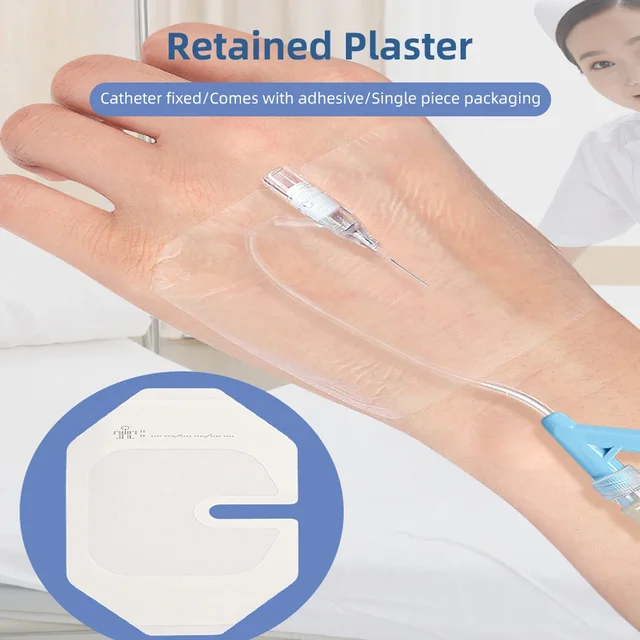PU Transparent Visual Retained Plaster Waterproof Dressing Patch Octagonal Invisible Fitting Catheter Fixation Application 3