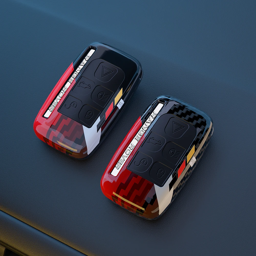 

Graffiti Carbon Fiber Style Car Key Case Cover Shell For Land Rover Range Rover Sport Evoque Freelander Discovery For Jaguar XF