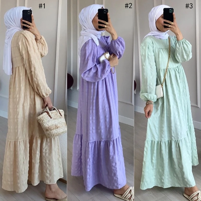 

Muslim Women's Dress Fashion Loose Long Sleeve Clothing African Dubai Casual Autumn Maxi Clothes 2023 Hot Sale